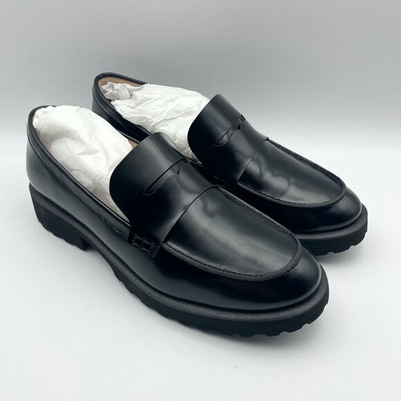 Cole Haan Womens Geneva Leather Loafer US 8.5 B EU 39 Black Lugged NIB - Picture 6 of 13